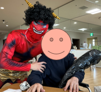 👹無病息災を願って！ホームに赤鬼やってきた！